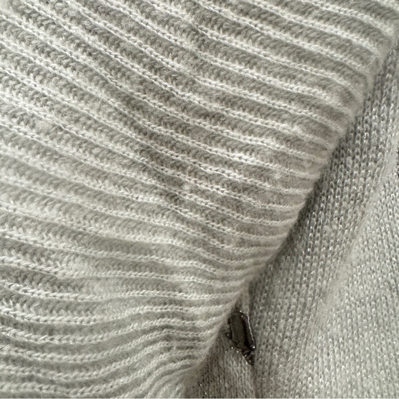 Vintage Pioneer Wear Knit Coat Womens 10 Gray Metallic Striped Long Length - Picture 10 of 10